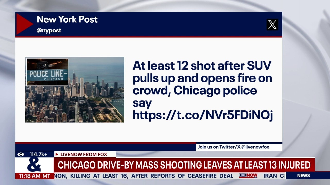 Chicago drive-by mass shooting: at least 12 hurt