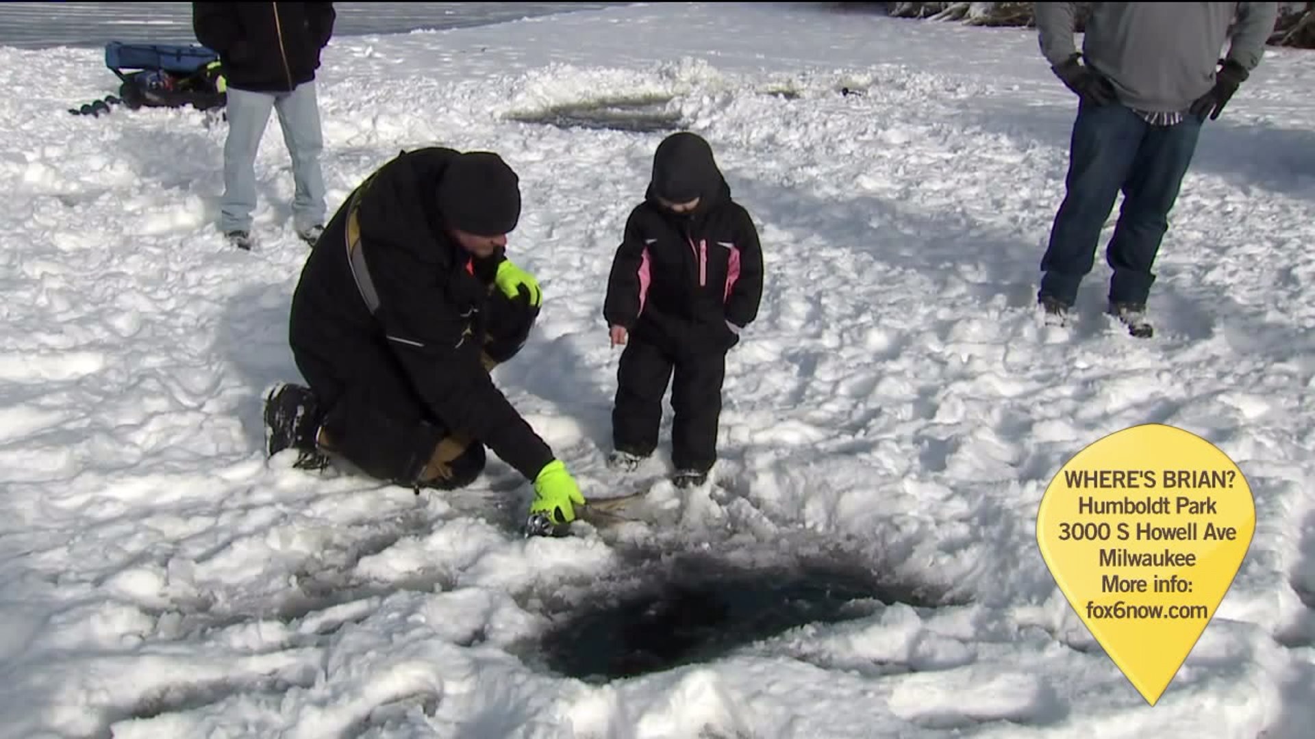 Teaching kids to ice fish