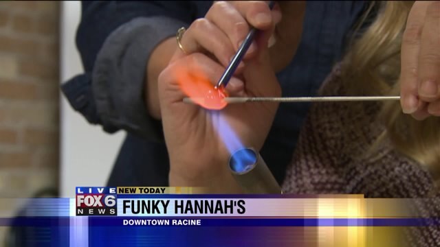 Laura assists in Glass Bead making with Amanda Paffrath