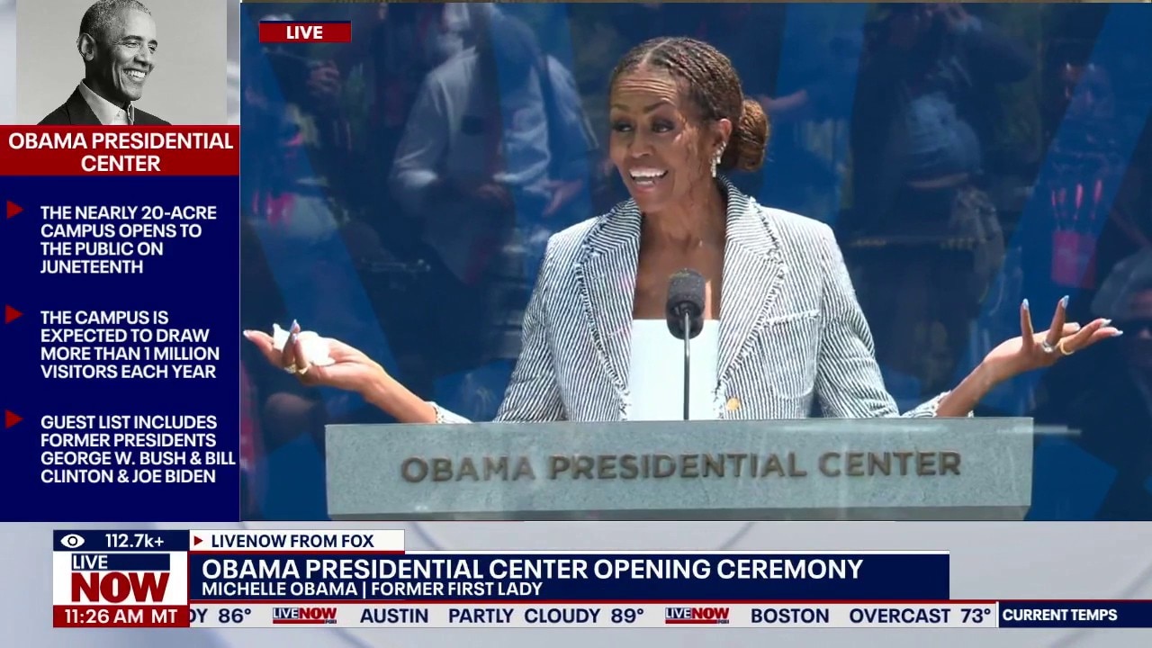Michelle Obama speaks at Obama Presidential Center opening