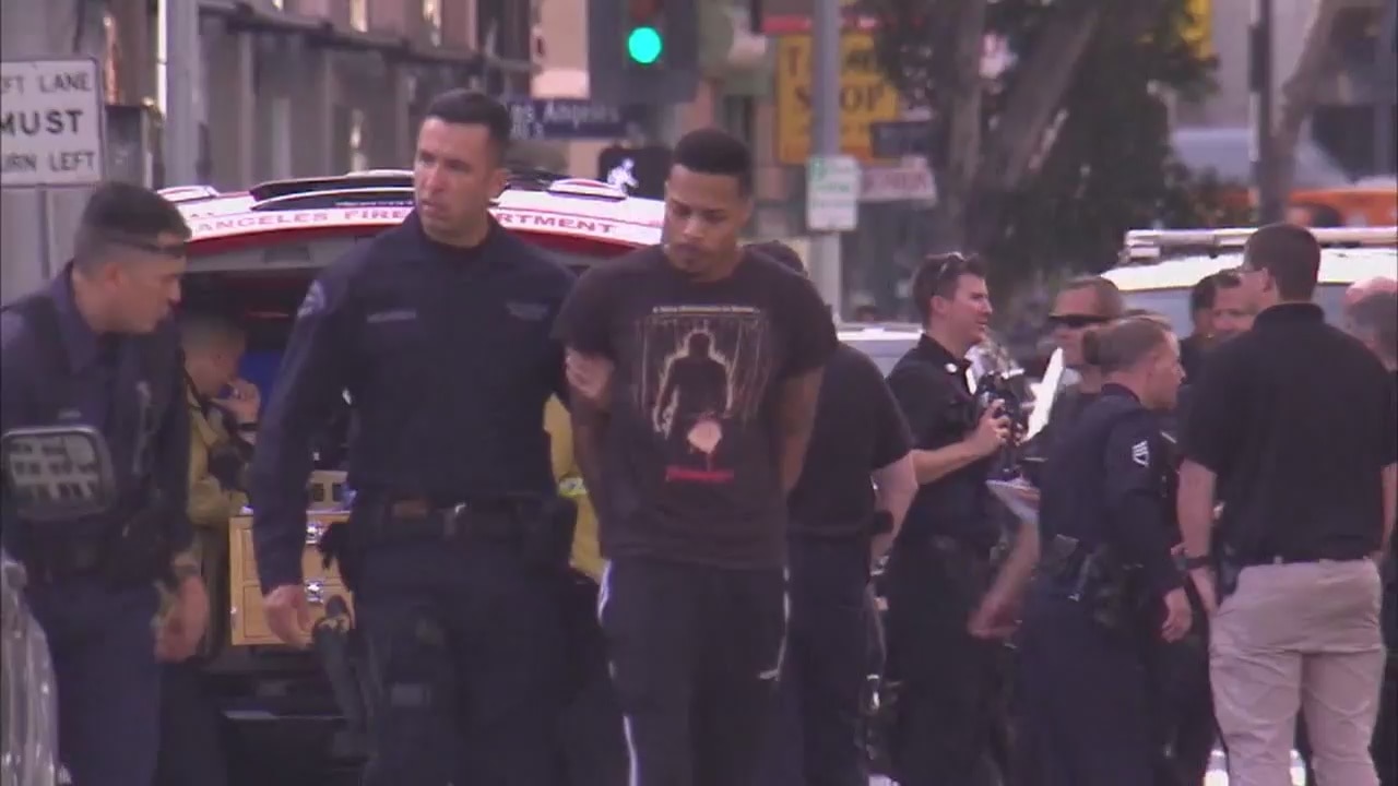 Man with gun barricade