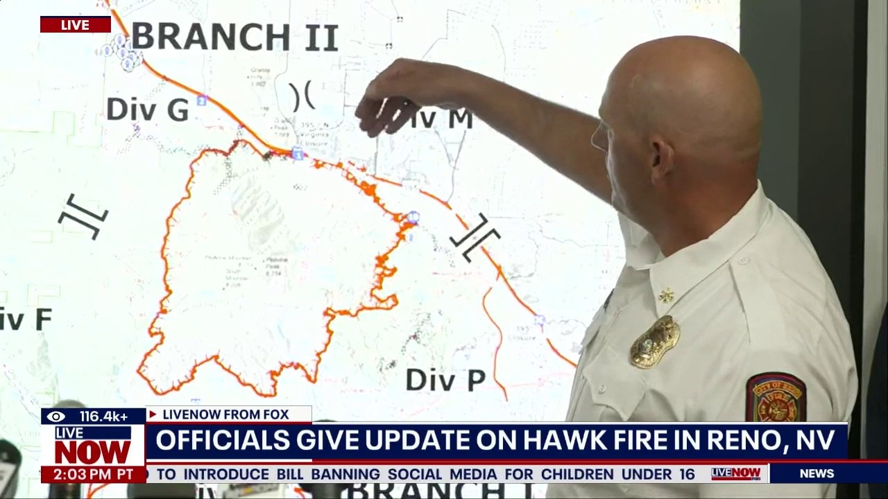 Human-caused Hawk Fire continues burning in Nevada 