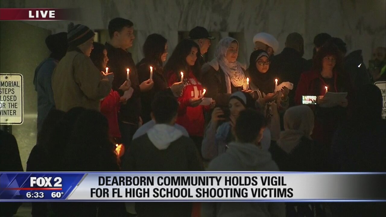 Dearborn community holds vigil for Florida school shooting victims