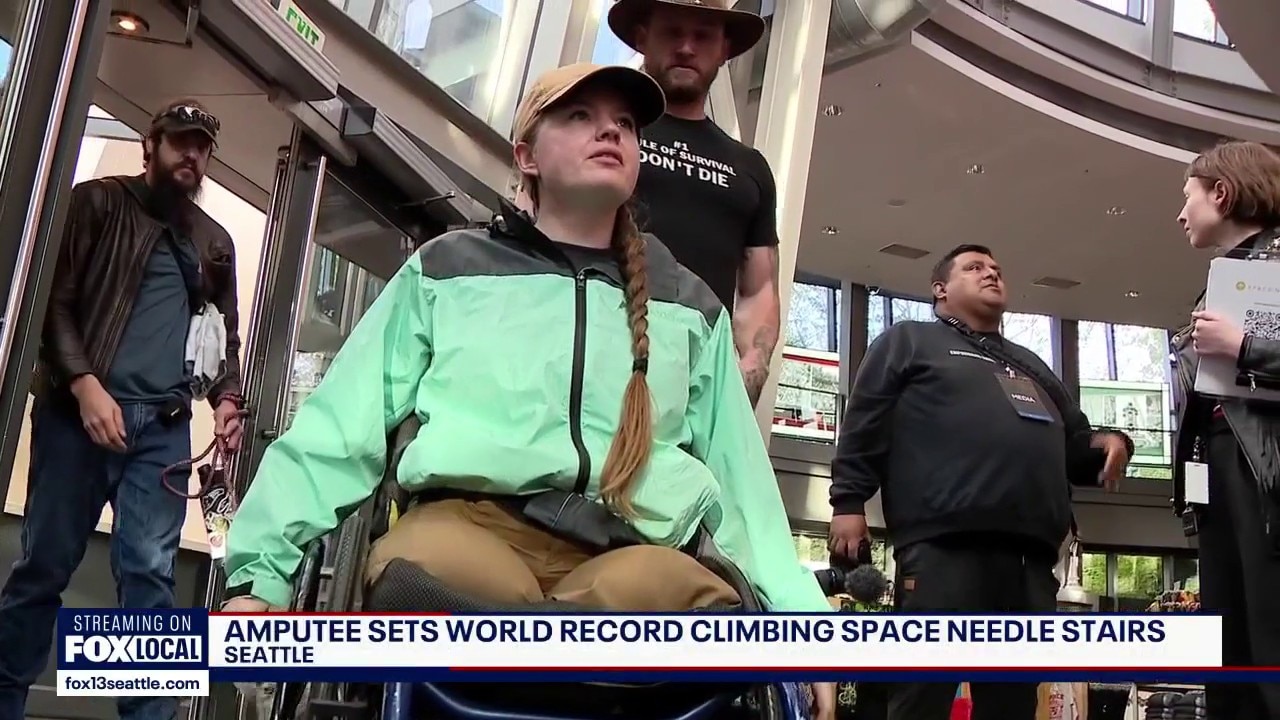 Amputee sets world record climbing Space Needle stairs