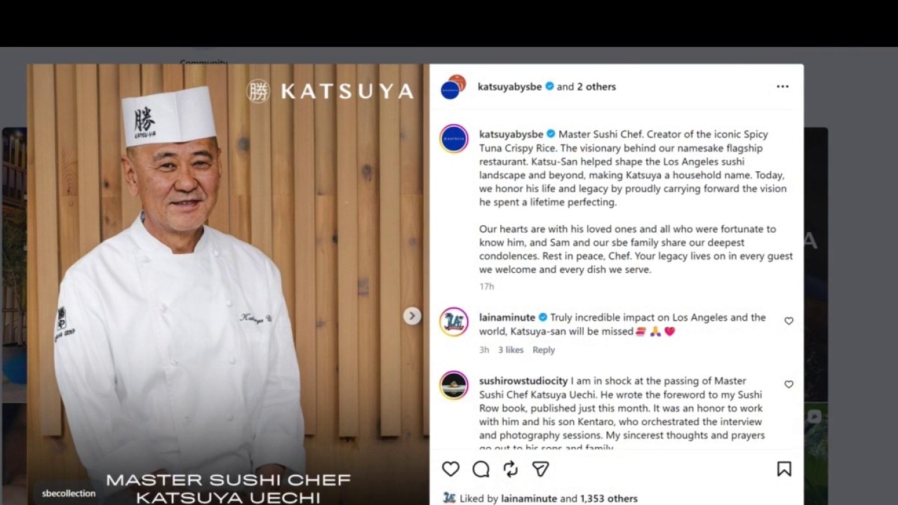 Master sushi chef Katsuya Uechi dies at 67