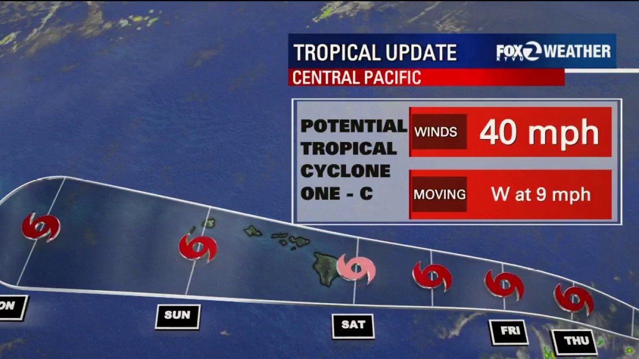 Tropical Cyclone One-C heads towards Hawaii