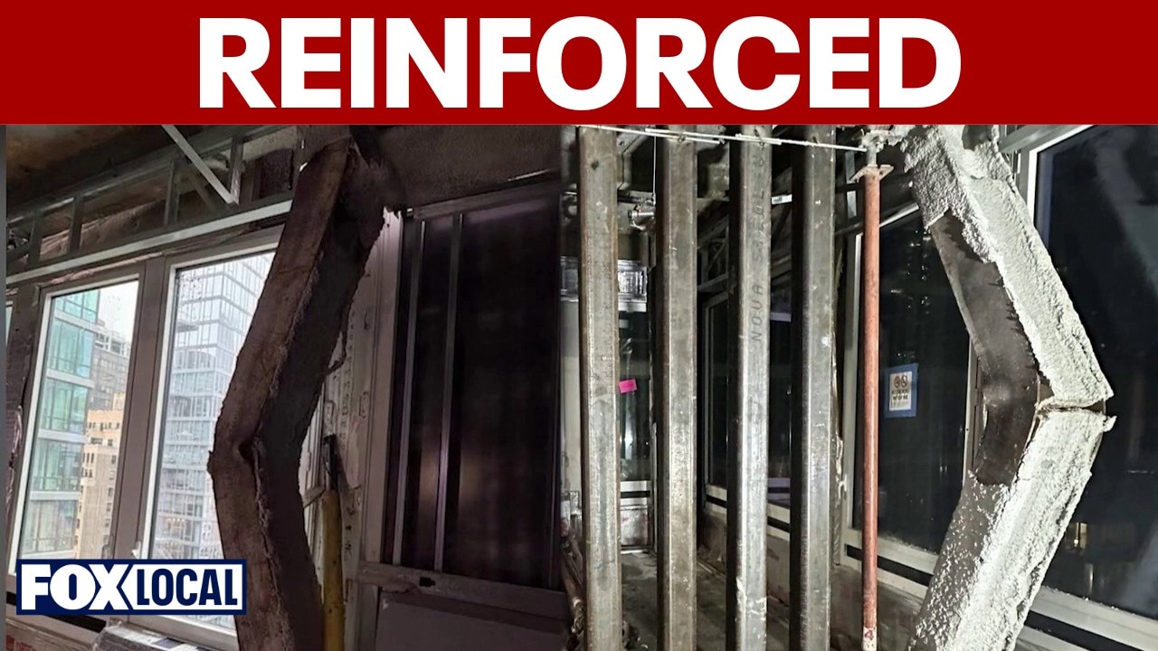 NYC crews install steel beams to reinforce buckling floor