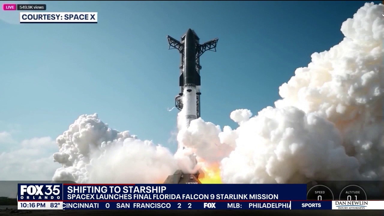 SpaceX launches final Falcon 9 Starlink mission from Florida