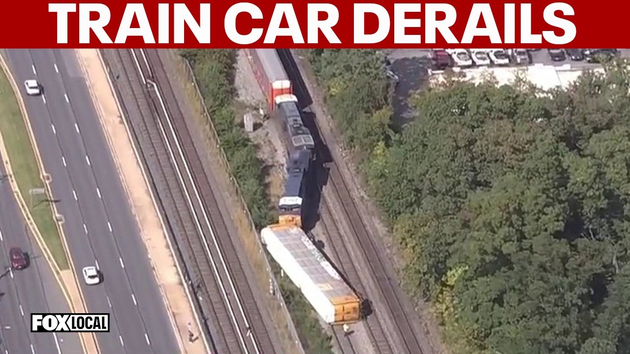 A CSX train car derailed near the Montgomery College campus.
