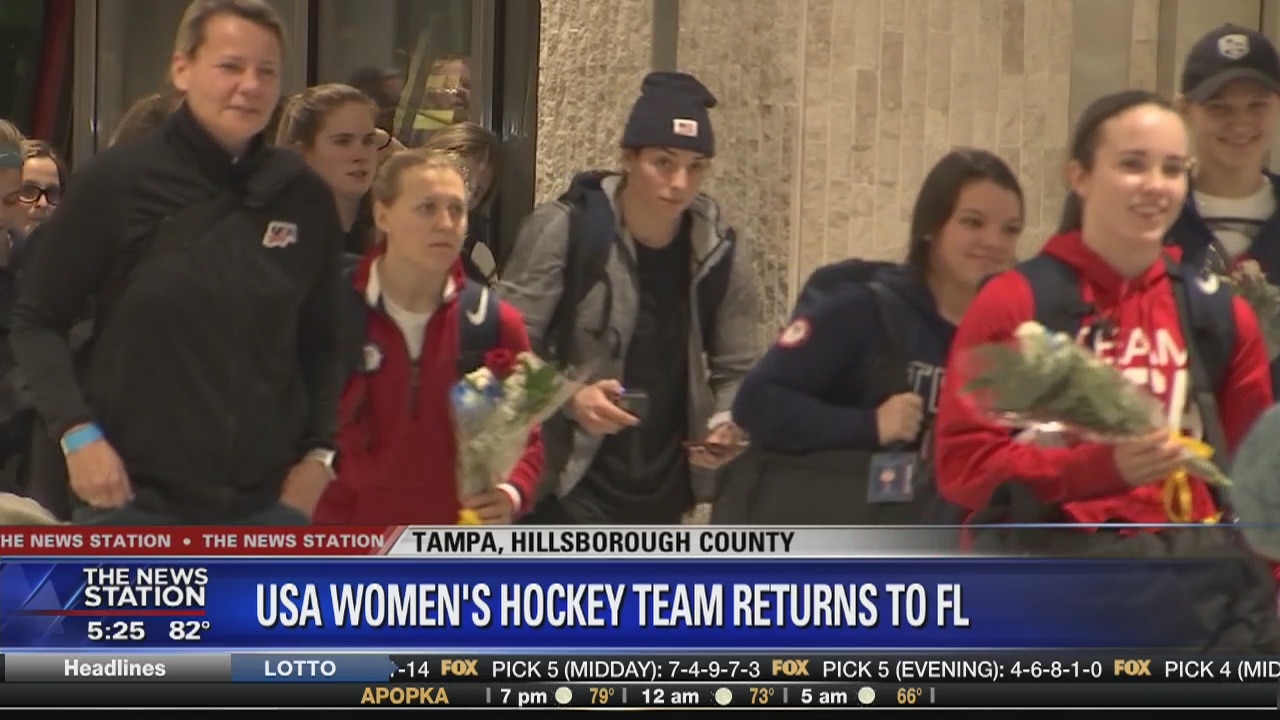 US Women's Hockey Team returns home