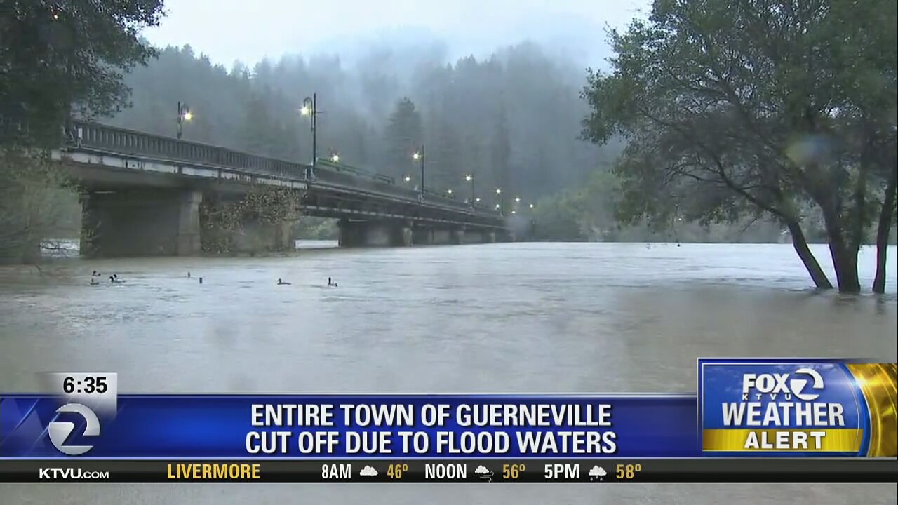 Guerneville cut off due to floodwaters