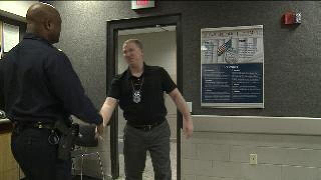 Officer Josh Albert back at work