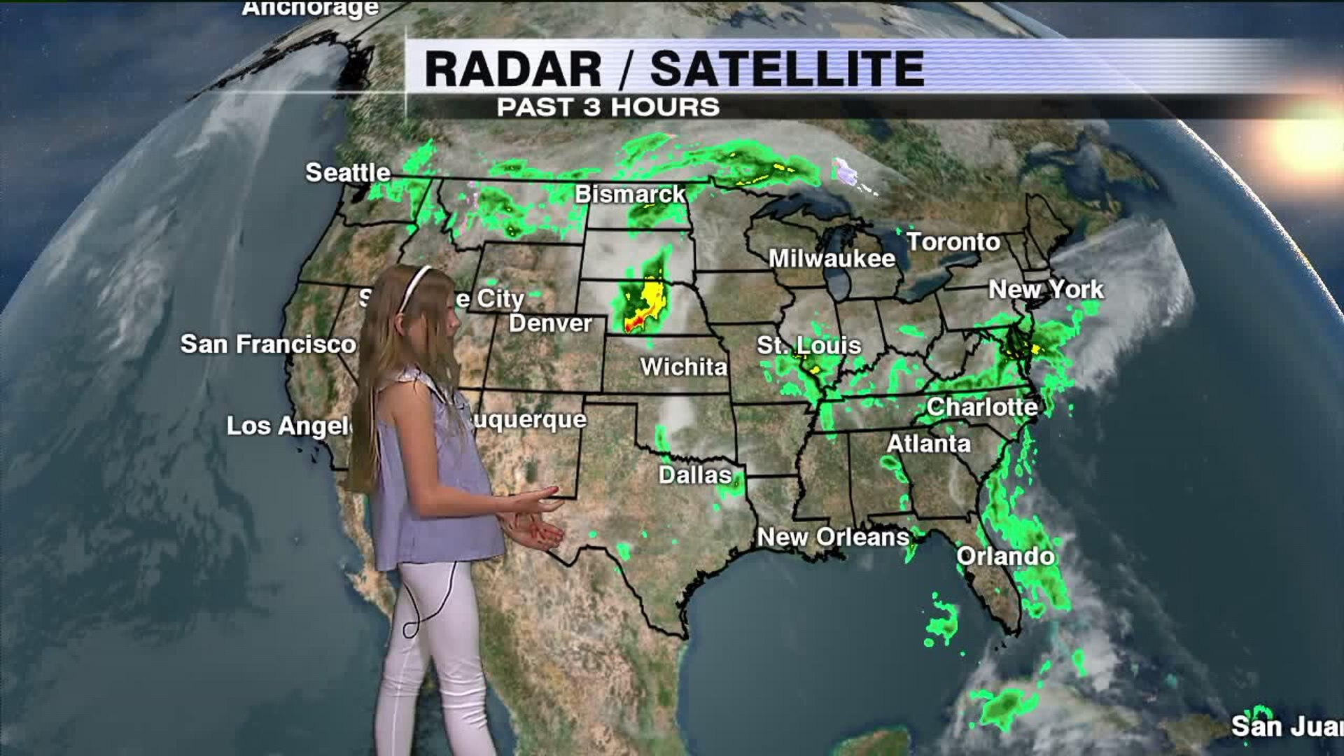 Mya helps with the weather