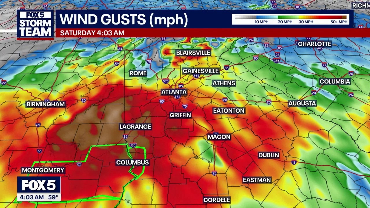 Tornado risk builds in Eastern Georgia after noon