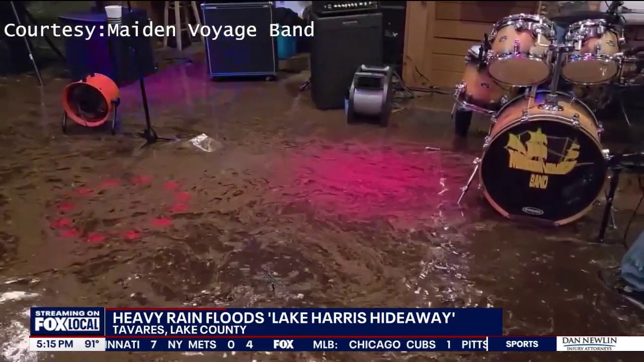 Heavy rains flood Lake Harris Hideaway bar