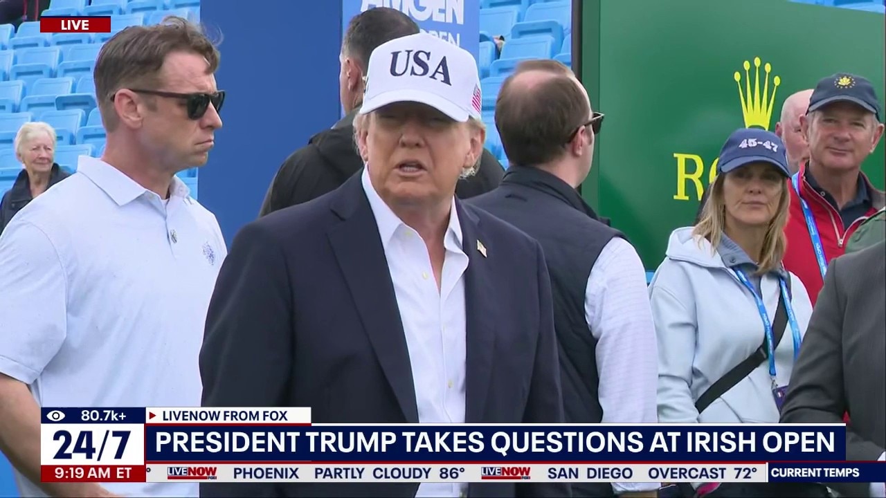 President Trump takes questions at Irish Open