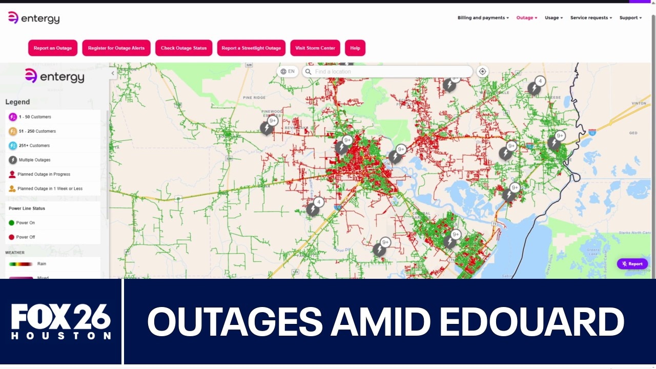 Tropical Storm Edouard: Entergy Texas on power loss