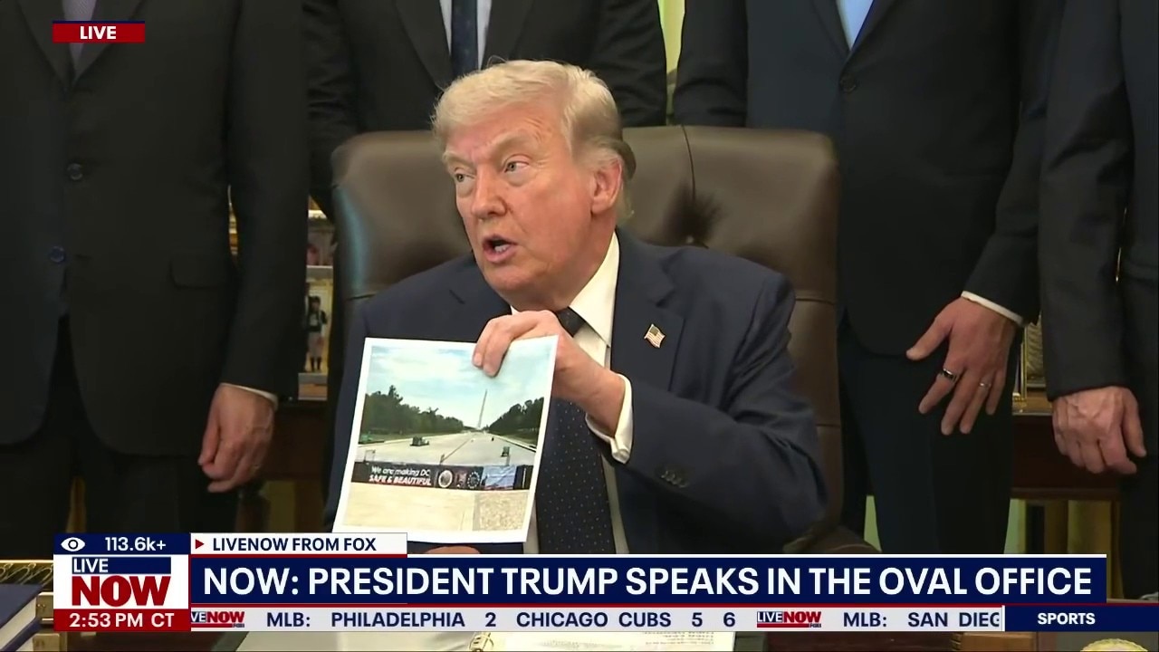 Trump takes questions from reporters