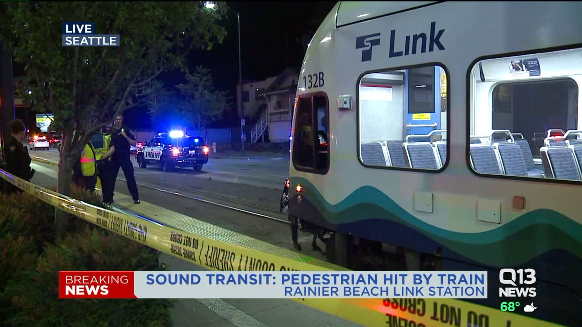 Man rescued after being pinned beneath Seattle light rail train