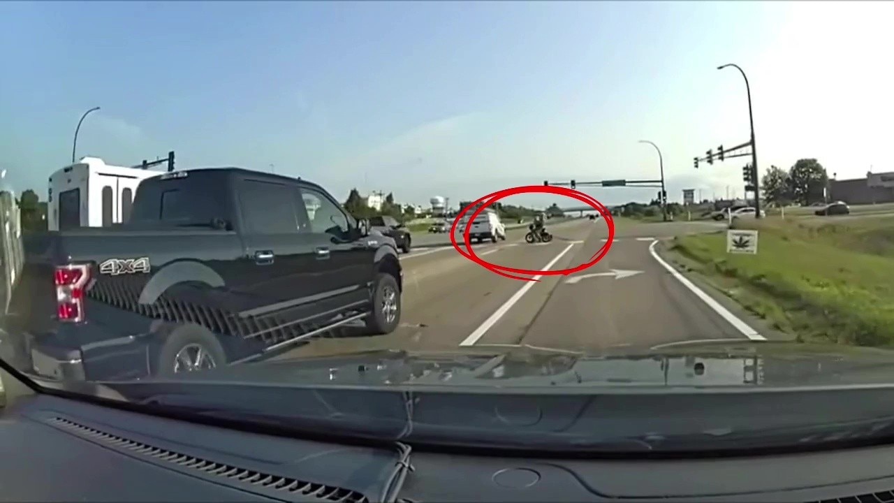 E-bike rider nearly struck by truck in Champlin