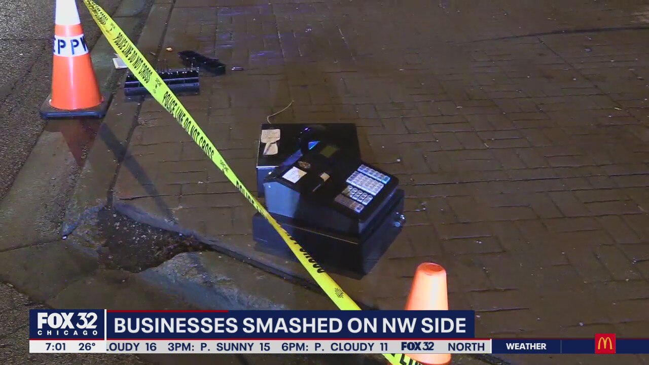 Businesses smashed, burglarized on Northwest Side