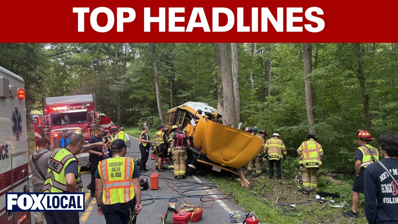 School bus hits tree in Frederick Co; 3 workers hurt at Metro Station