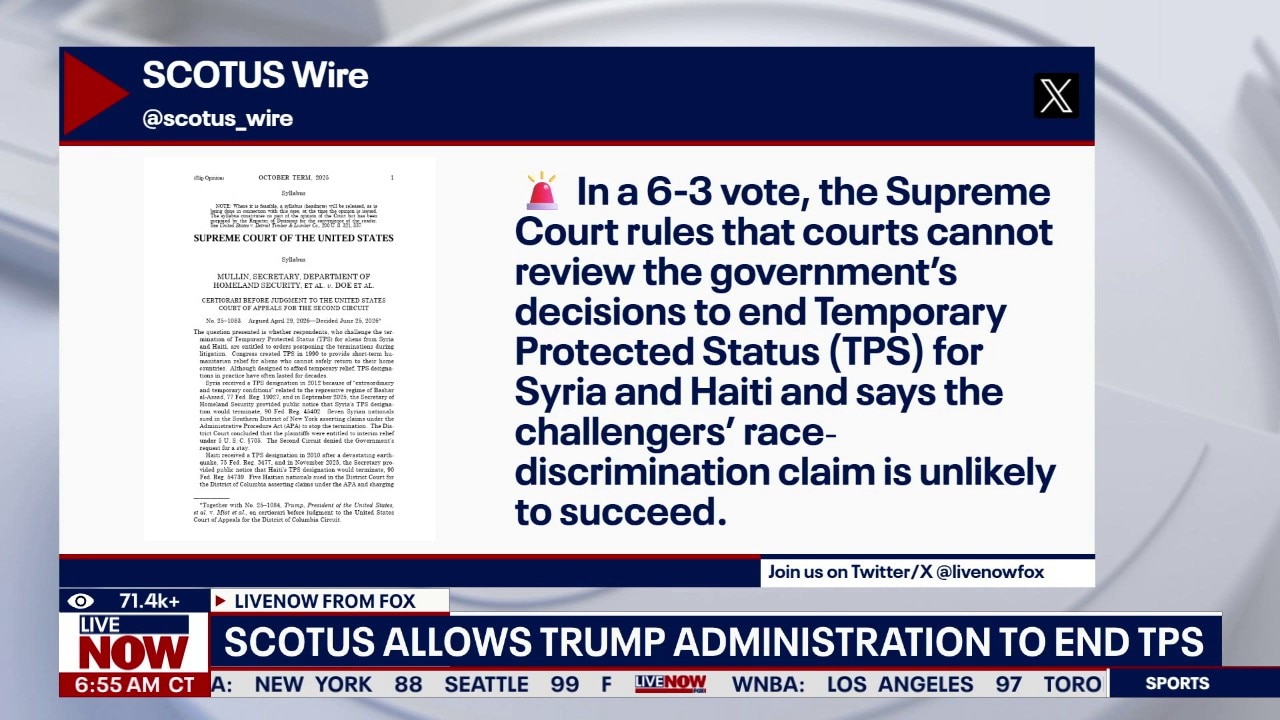 SCOTUS allows Trump administration to end TPS