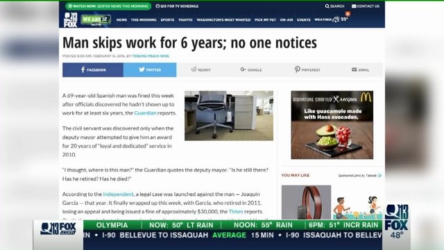 Man skips work for 6 years; no one notices