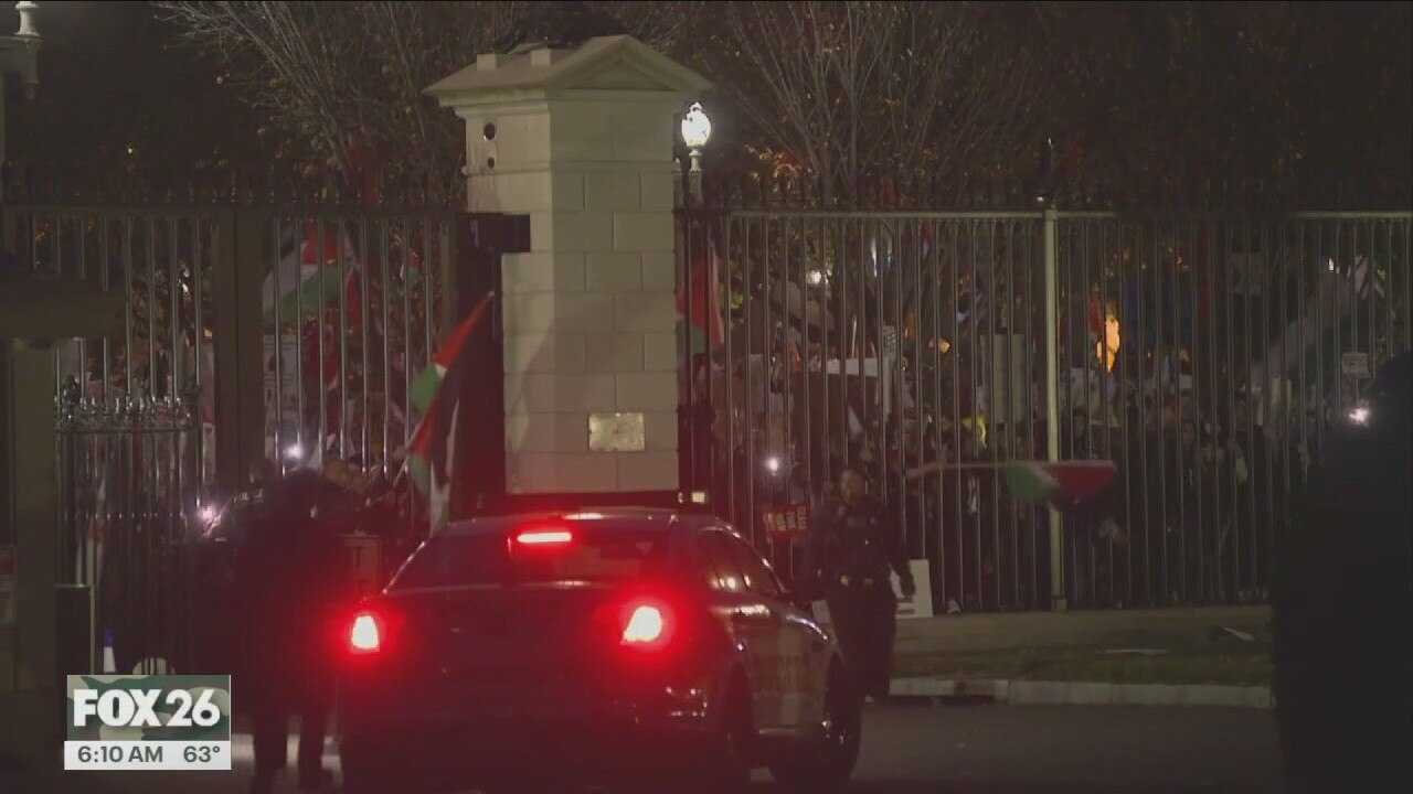 Pro-Palestinian protesters in front of White House