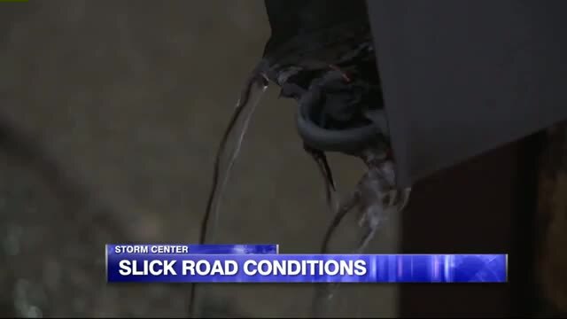 Slick road conditions