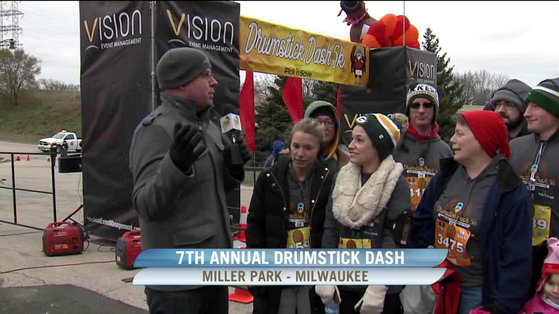 Family representing three states in Drumstick Dash