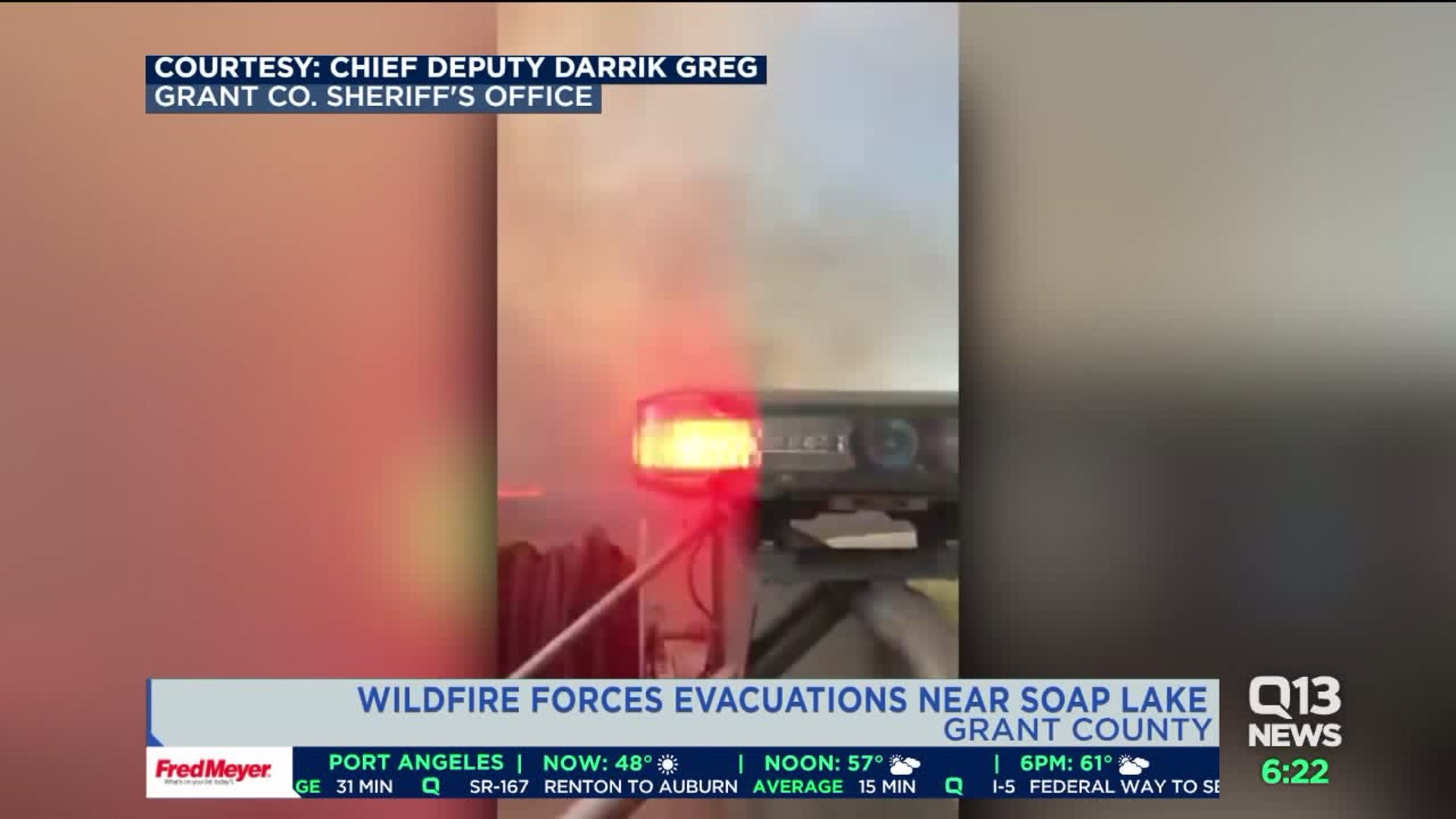 Wildfire forces evacuations near Soap Lake