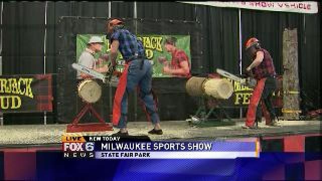Laura checks out a lumberjack contest
