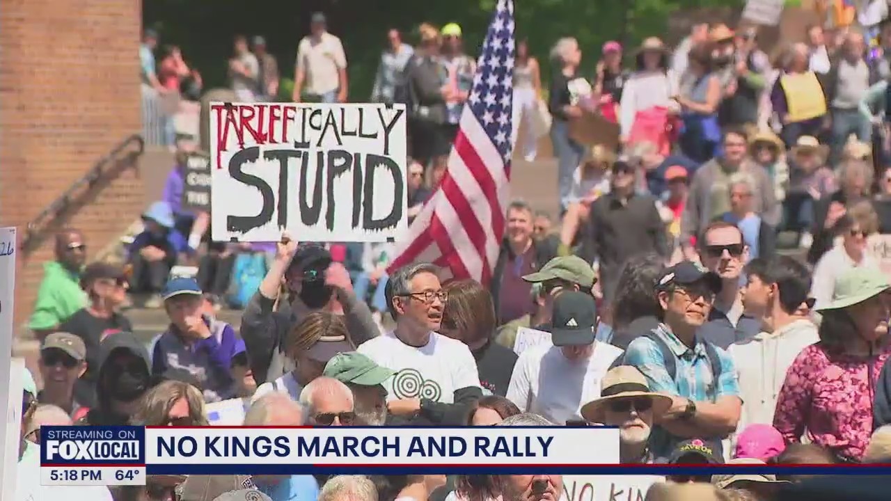 Thousands gather at the No Kings March and Rallies across Western Washington