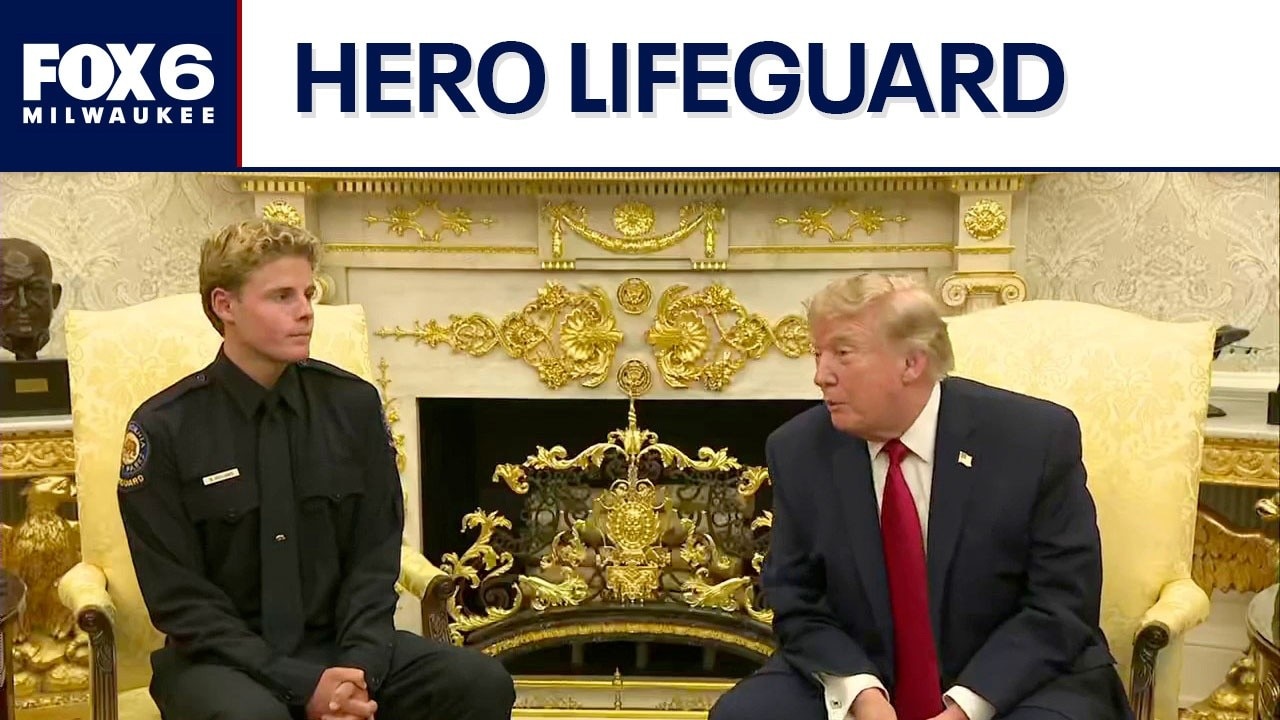 President Trump honors heroic teen lifeguard