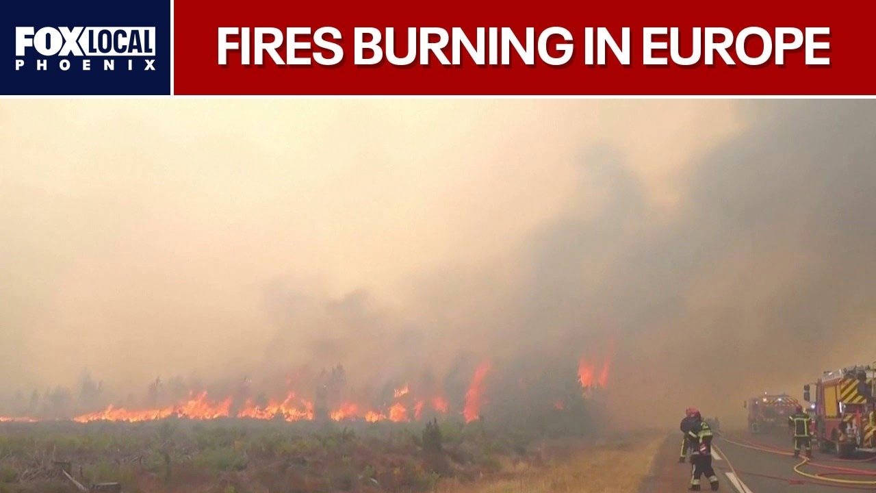 Massive wildfires rage across France and Spain