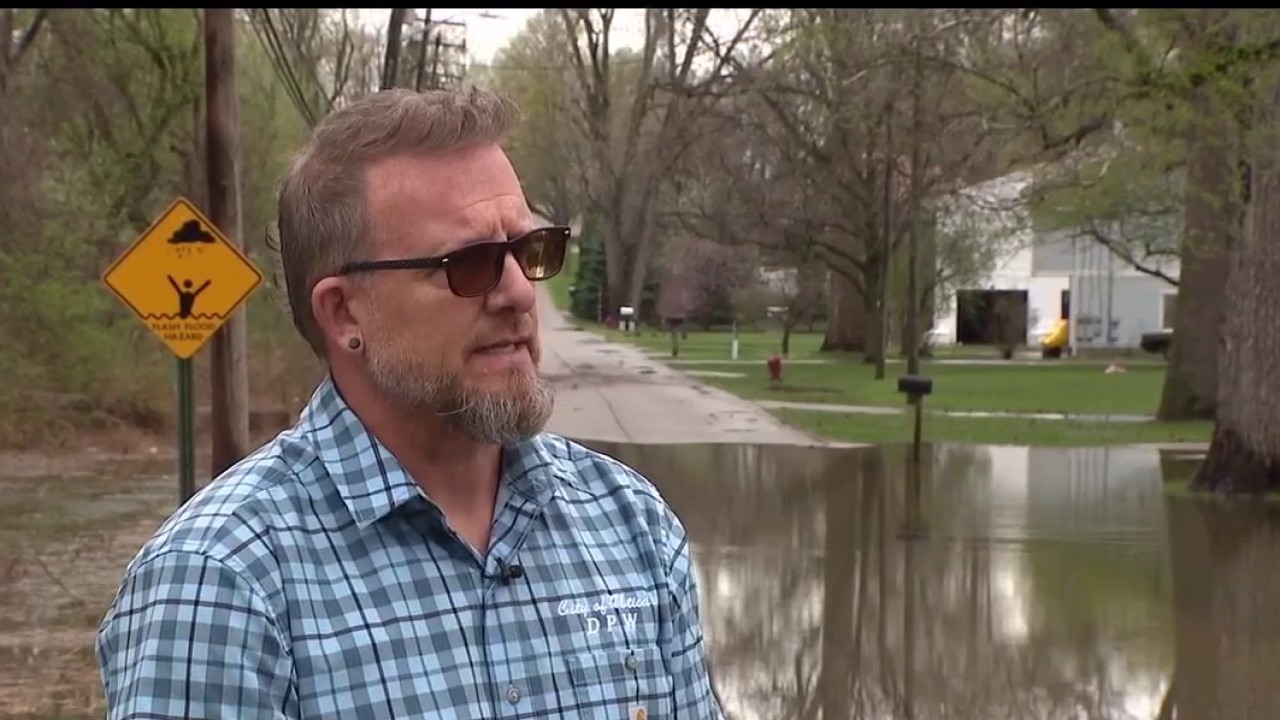Overflow from Clinton River causing major flooding in Utica