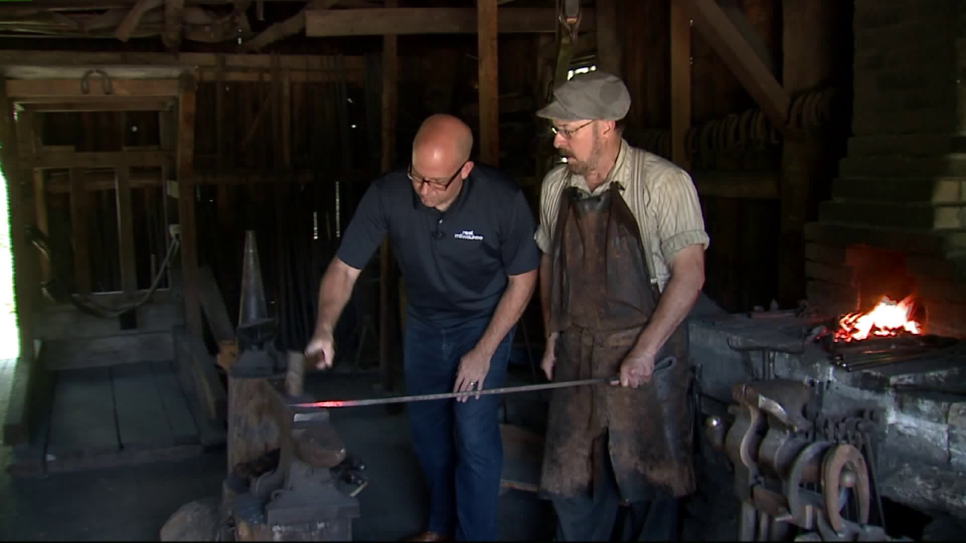 Inside the blacksmith shop