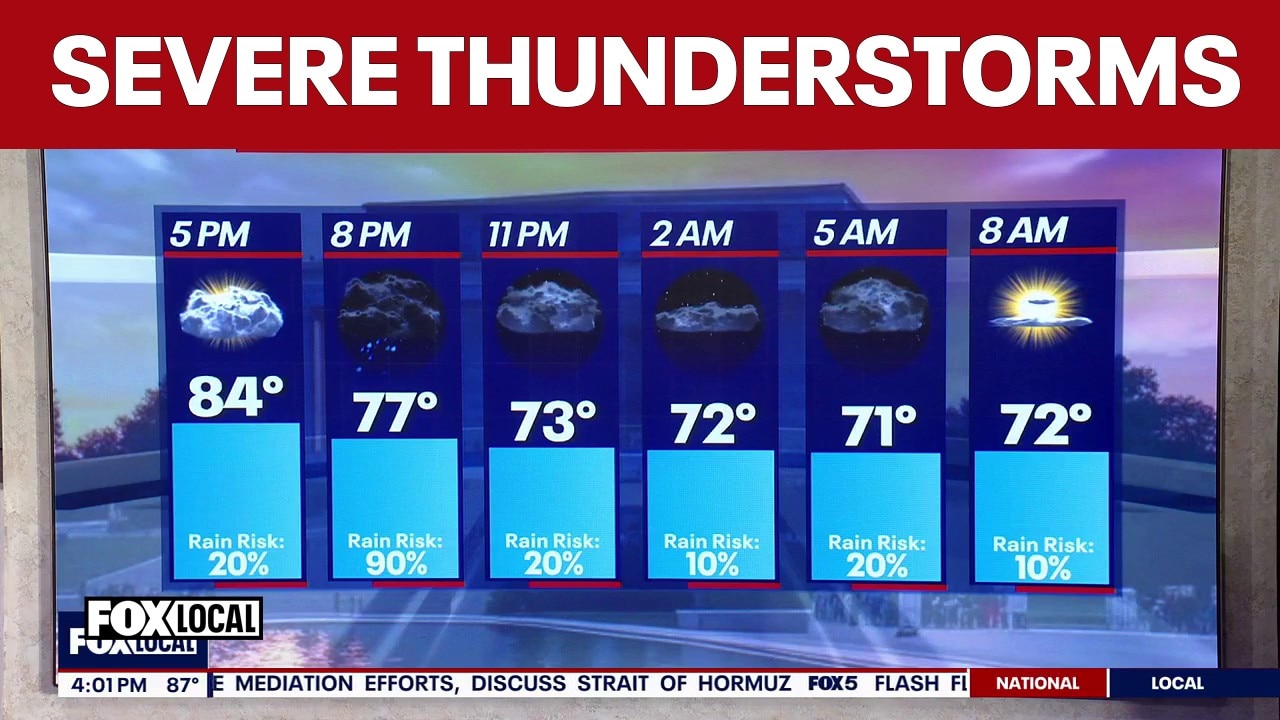 DMV weather: Tracking severe thunderstorms Thursday evening