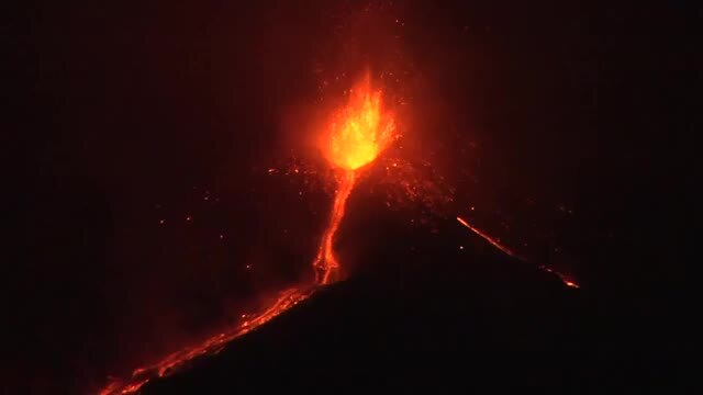 Italy's Mount Etna erupts in fiery show of lava