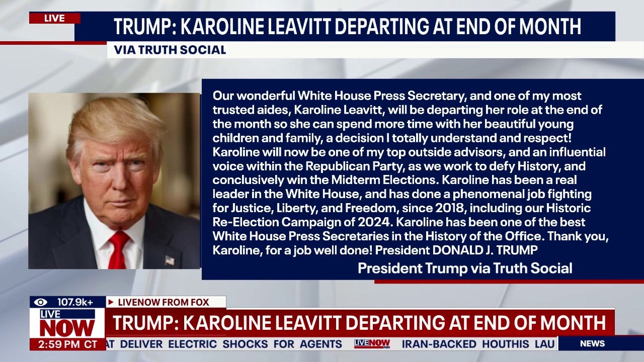 Karoline Leavitt departing at end of month