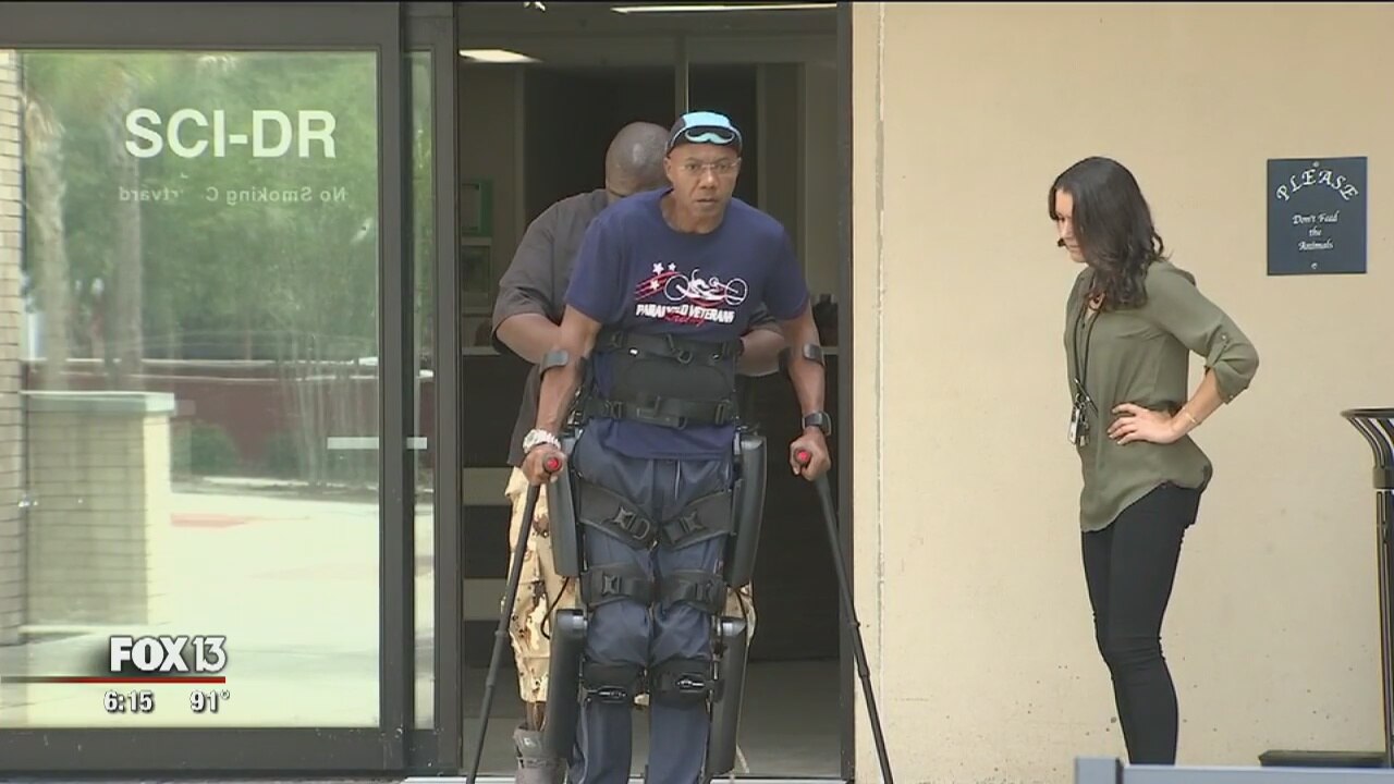 Suit helps veteran walk again