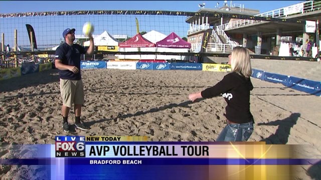 Laura gets details on AVP Volleyball Tour