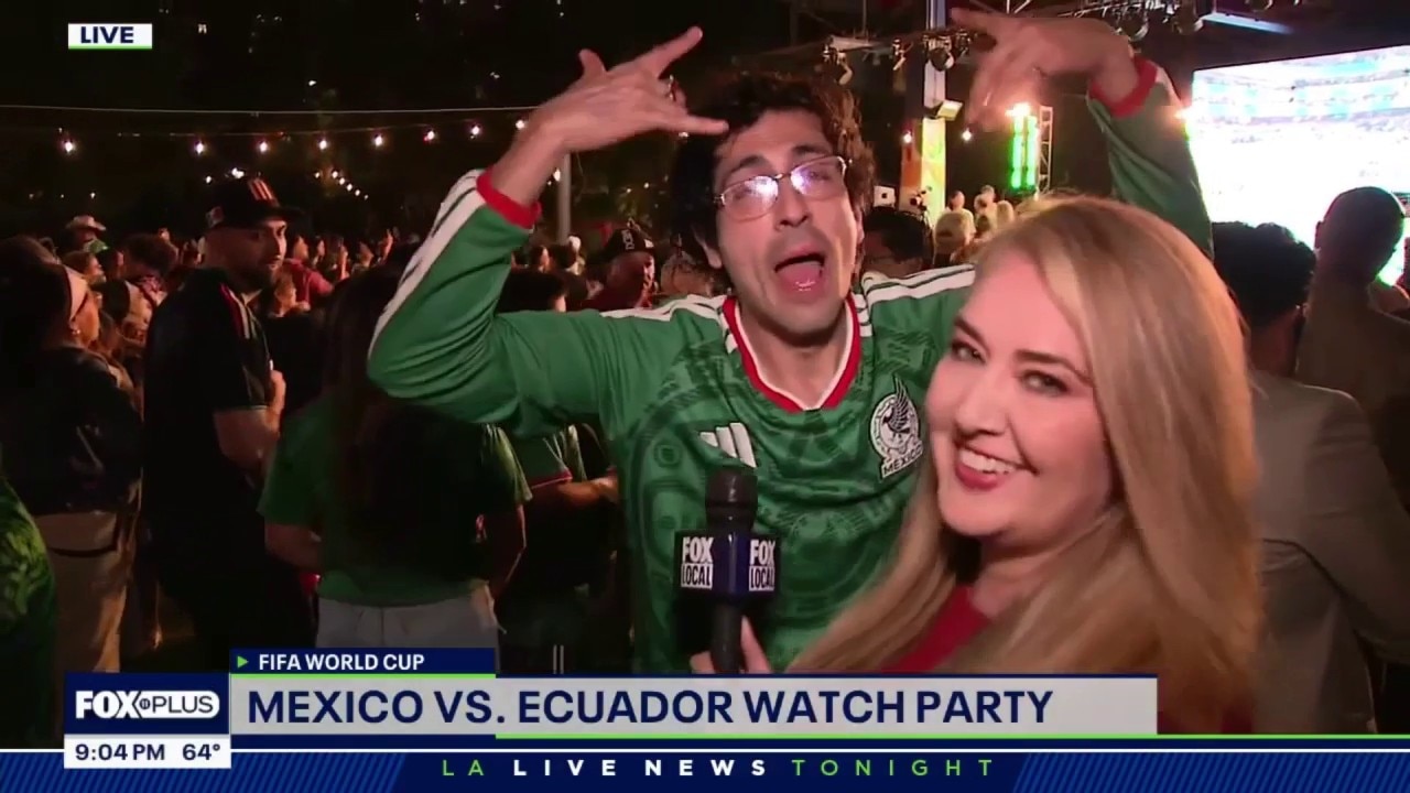 Fans celebrate Mexico's win over Ecuador