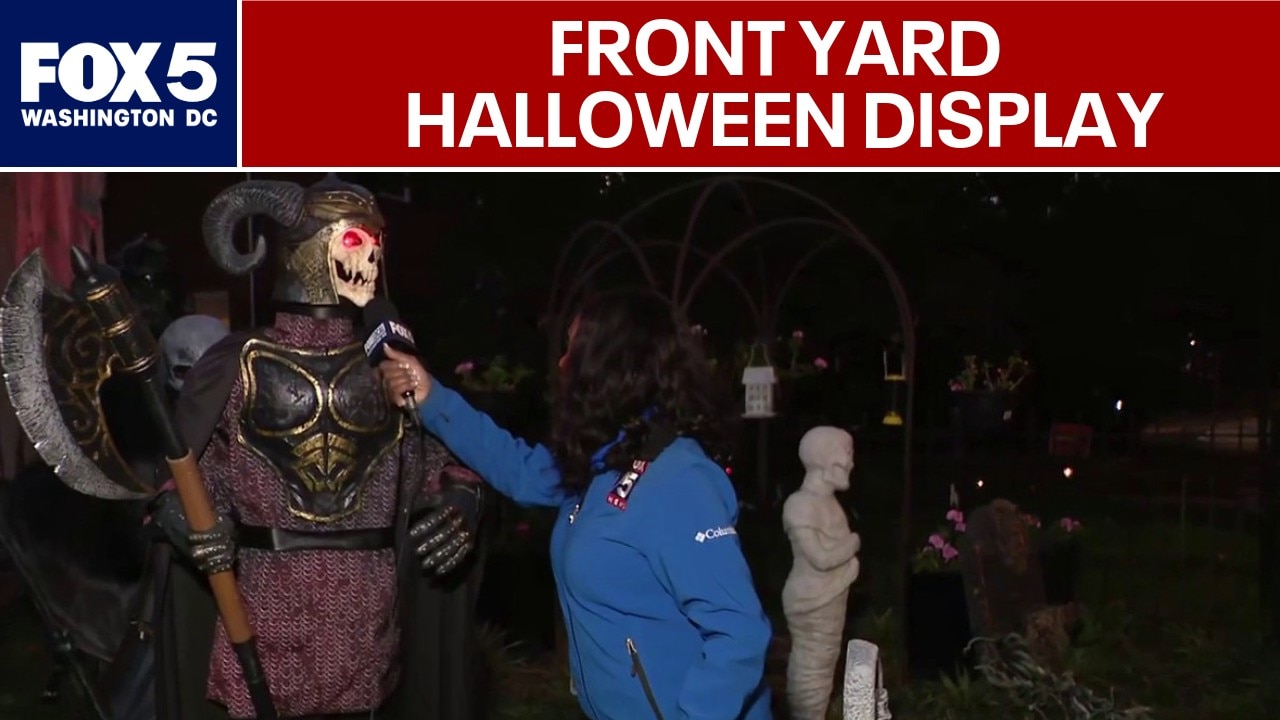 DC homeowner shows of front yard Halloween display 