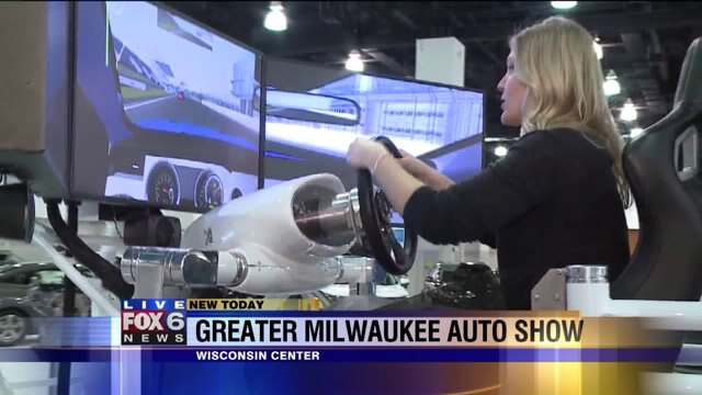 Laura checks out the Ford Simulator
