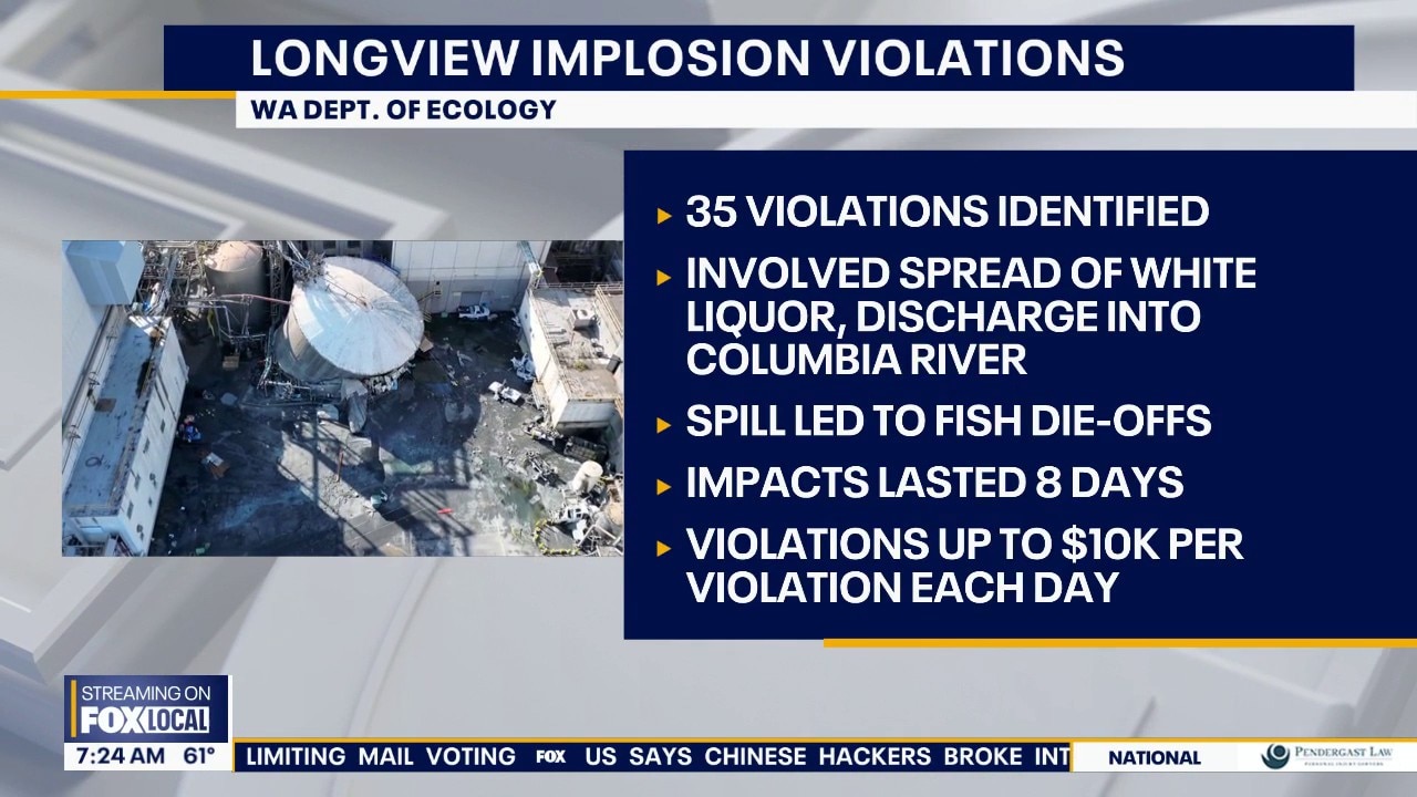 Longview, WA implosion: 35 violations identified