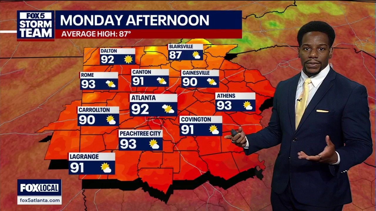 Monday midday weather forecast