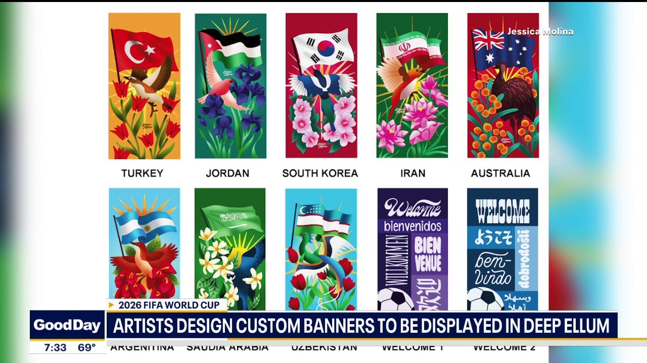 Artists design custom banners to be displayed in Deep Ellum