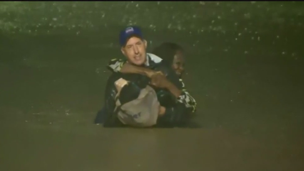 Hurricane Helene: Meteorologist saves woman from drowning